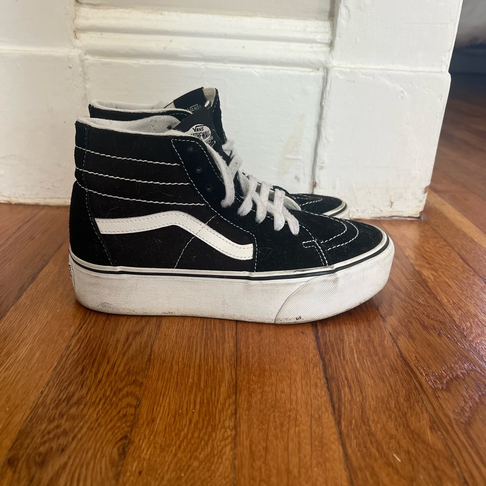 Vans Black and White High-Top Sneakers